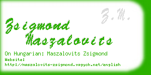 zsigmond maszalovits business card